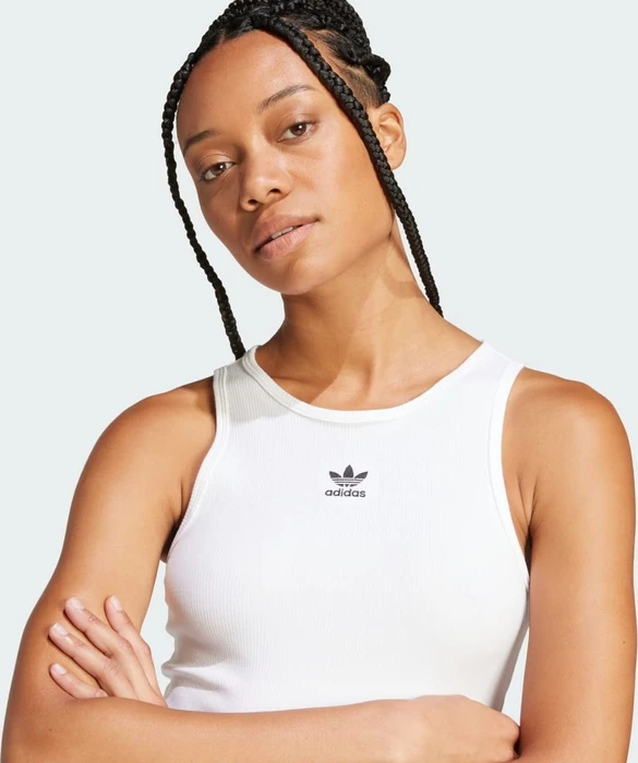 adidas Essentials Ribbed Funktionsshirt ärmellos weiß (Damen)