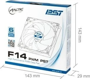 ARCTIC F14 PWM PST schwarz/weiß, 140mm