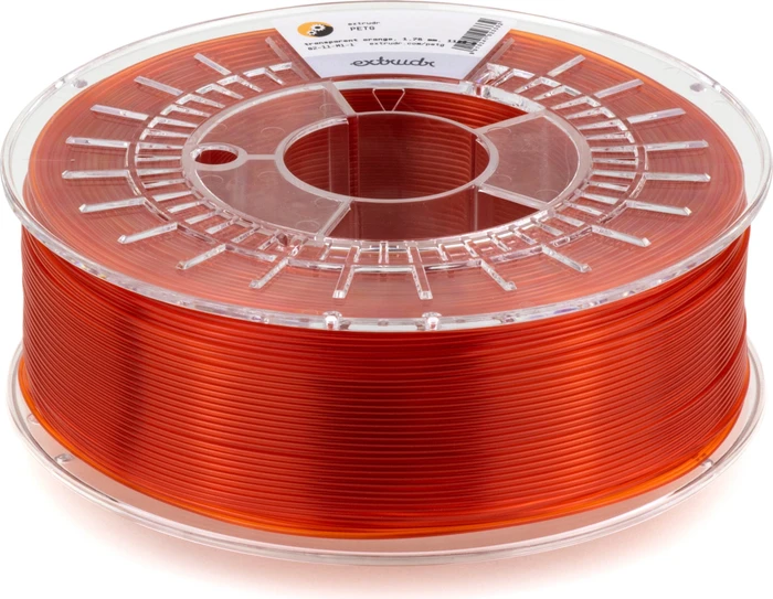 Extrudr PETG, orange/transparent, Spule, 1.75mm, 2.50kg