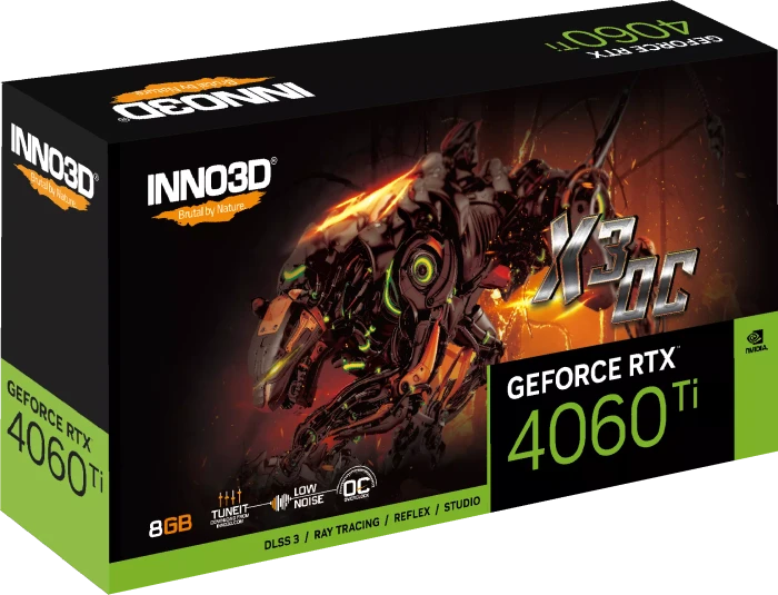 INNO3D GeForce RTX 4060 Ti Twin X3 OC, 8GB GDDR6, HDMI, 3x DP