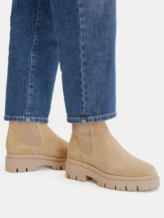 Tamaris Leather Chelsea Boots beige (Damen)
