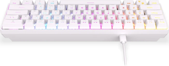 Krux Qara 60%, White, LEDs RGB, Outemu Red, USB, US