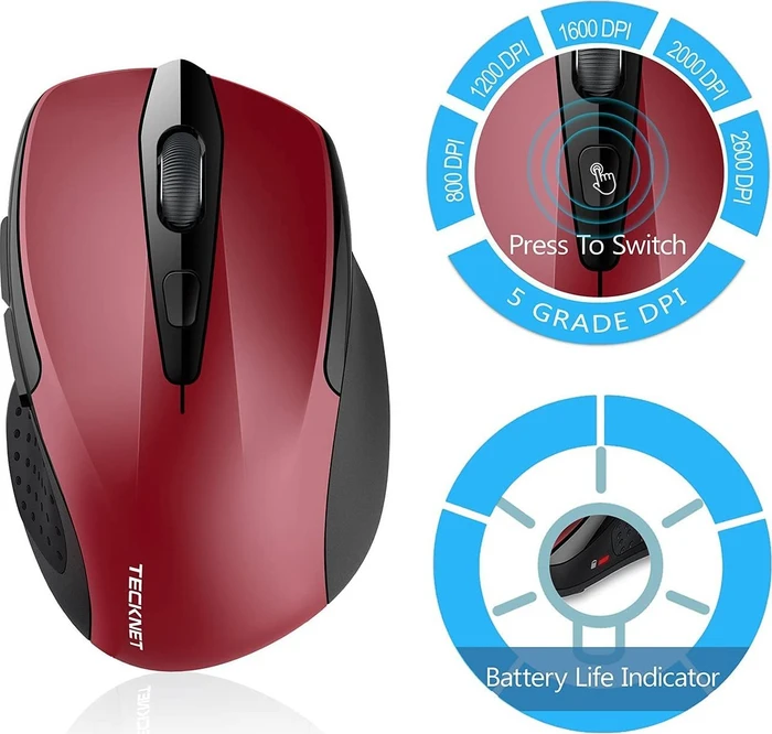 TeckNet Pro 2.4G Wireless, rot, USB