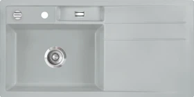 systemceram Bela 100 F Einbau Becken links mit Ablauffernbedienung titan
