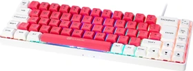 Gamiac TKL69G Gaming Keyboard, weiß/rot, LEDs RGB, Kailh BLUE, USB, DE