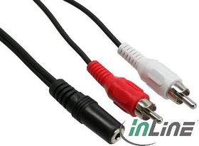 InLine 3.5mm Klinke Buchse/Cinch Stecker schwarz 0.2m (89940L)