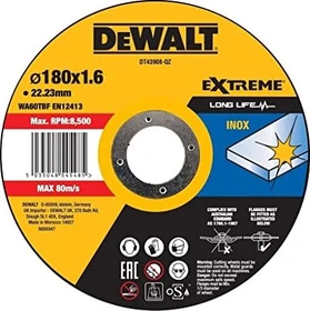 DeWalt DT43908 Extreme Long Life Trennscheibe, 180x1.6x22.23mm, 1 Stück
