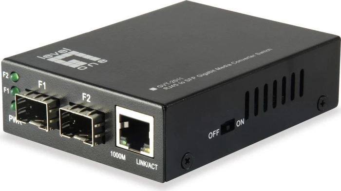 LevelOne GVT-2011 Gigabit Media Converter, 1x RJ-45, 2x SFP