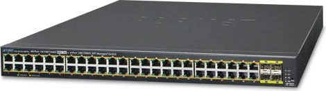Planet GS-4210 Rackmount Gigabit Managed Switch, 48x RJ-45, 4x SFP, 440W PoE+