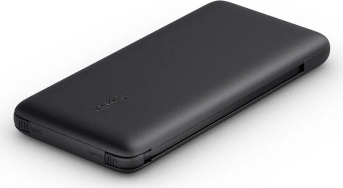 Belkin BoostCharge Plus 10K-USB-C-Powerbank mit integrierten Kabeln schwarz