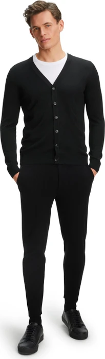 Falke Basic Apparel Cardigan V-Ausschnitt Strickjacke schwarz (Herren)
