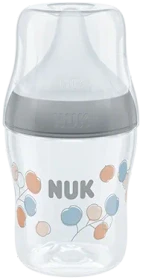 NUK Perfect Match Trinkflasche mit weichem Silikon-Trinksauger, 3+M, 150ml, blau