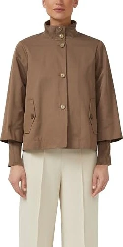 s.Oliver Relaxed Fit mit Rippbündchen-Details Jacke cognac (Damen)