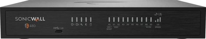 Dell SonicWALL TZ480 Desktop Firewall, 8x RJ-45, 2x SFP+, Appliance