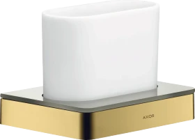 Hansgrohe Axor Universal Softsquare Zahnputzbecher mit Halter polished gold optic