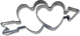 Städter Präge-Ausstecher Doppeltes Herz mit Pfeil 6cm