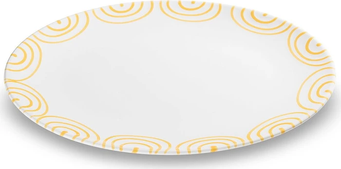 Gmundner Keramik Gelbgeflammt Platte oval 33x26cm