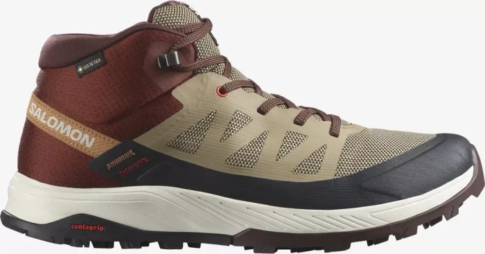 Salomon Outrise Mid GTX safari/burnt henna/fiery red (Herren)