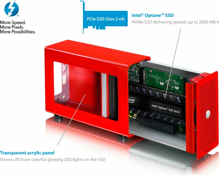 Akitio Node Lite SE, rot, Erweiterungsgehäuse für PCIe, Thunderbolt 3 / USB-C 3.1