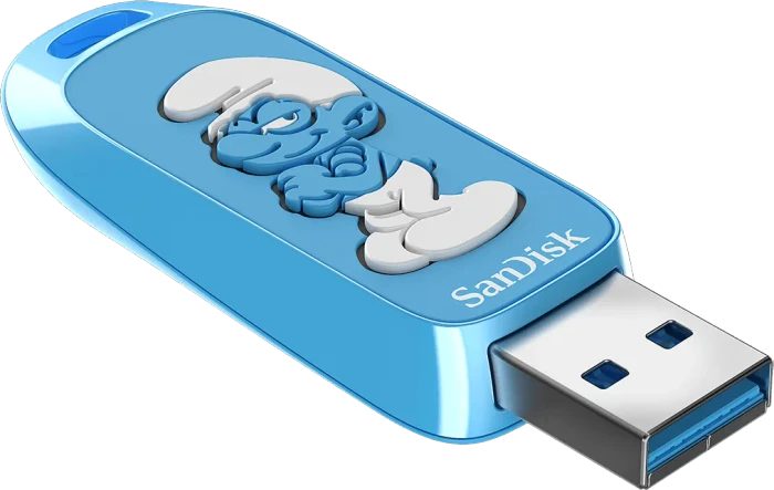 SanDisk Die Schlümpfe USB Flash Drive 64GB Schlaubi-Schlumpf Edition, USB-A, USB 3.2 Gen 1×1
