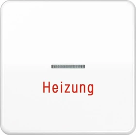 Jung Serie CD Wippe mit Lichtleiter und Aufschrift "Heizung", alpinweiß