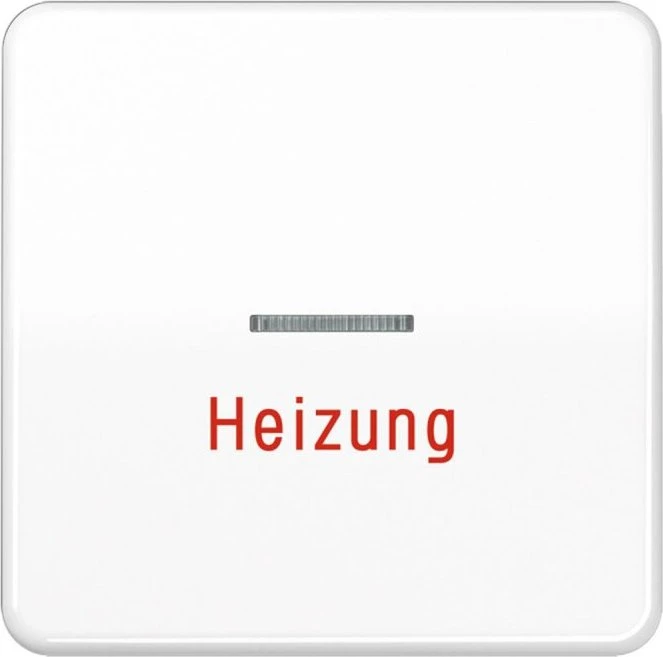 Jung Serie CD Wippe mit Lichtleiter und Aufschrift "Heizung", alpinweiß