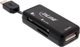 InLine OTG Dual Flex Dual-Slot-Cardreader, USB 2.0 Micro-B [Stecker] (66776)