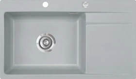 systemceram Stema 86 SL F Einbau Becken links mit Ablauffernbedienung titan