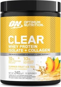 Optimum Nutrition Clear Whey Protein Isolate + Collagen Powder Summer Fruit Ice Tea 240g