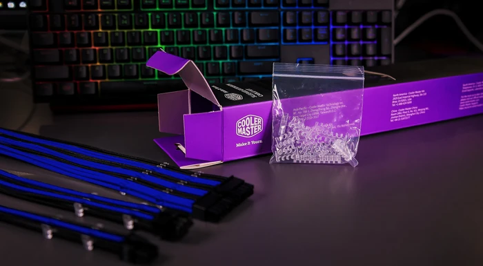 Cooler Master Sleeved Extension Cable Kit, 30cm, schwarz/blau