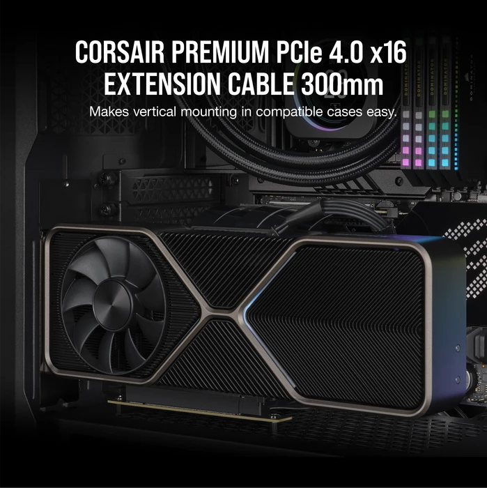 Corsair Premium Extension Cable, gewinkelt, PCIe 4.0, 300mm