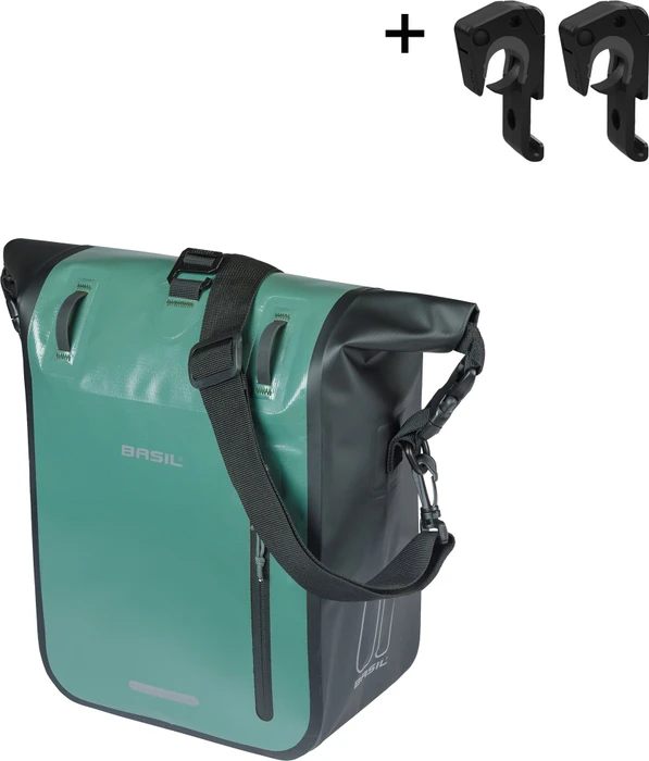 Basil Rivo M Tarpaulin MIK Hooks Gepäcktasche silvergreen/black