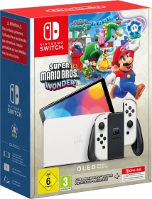 Nintendo Switch OLED - Super Mario Bros. Wonder Bundle schwarz/weiß
