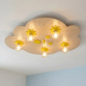 Elobra Sternenwolke Kinderleuchte 75x50 buche natur