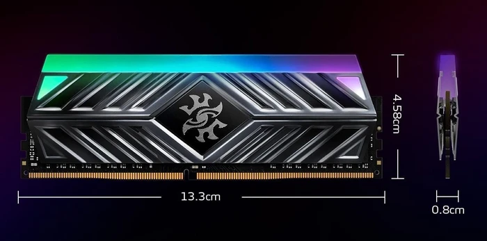 ADATA XPG Spectrix D41 grau RGB UDIMM 16GB Kit, DDR4-3200, CL16-18-18
