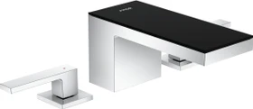 Hansgrohe Axor MyEdition 3-Loch Waschbeckenarmatur 70 mit Push-Open Ablaufgarnitur chrom/schwarz