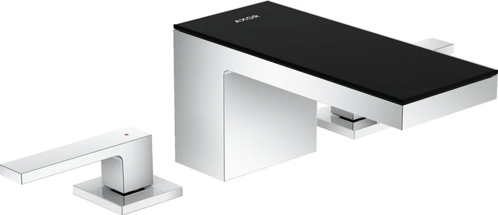 Hansgrohe Axor MyEdition 3-Loch Waschbeckenarmatur 70 mit Push-Open Ablaufgarnitur chrom/schwarz