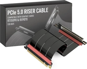 LinkUP AVA5 v4 ITX Armour Riser Kabel, rechts gerichtet, gewinkelt, PCIe 5.0, 200mm, schwarz