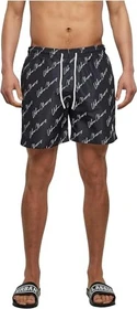 Urban Classics Pattern Badeshorts black script logo (Herren)