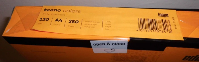 inapa tecno colors Universalpapier mittelorange, A4, 120g/m², 250 Blatt