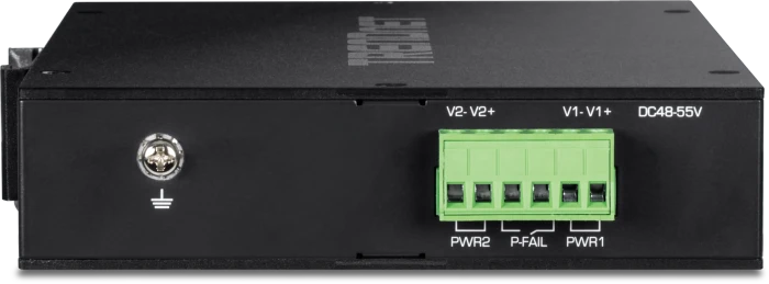 TRENDnet TI Hardened Industrial Railmount Gigabit Switch, 4x RJ-45, 1x SFP, 120W PoE+