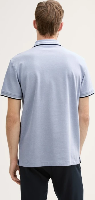 Tom Tailor Piqué mit Stretch Poloshirt kurzarm dove blue white two tone pique (Herren)