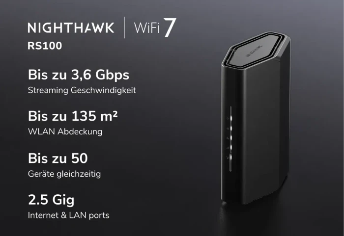 Netgear Nighthawk RS100, Wi-Fi 7, BE3600