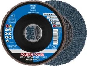 Pferd PFC 115 Z 40 SG POWER STEELOX/X-LOCK Fächerschleifscheibe K40, 115mm, 10 Stück