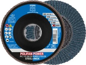 Pferd PFC 115 Z 40 SG POWER STEELOX/X-LOCK Fächerschleifscheibe K40, 115mm, 10 Stück