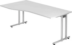 Hammerbacher Ergonomic N-Serie NS18/W Schreibtisch 180x100cm weiß/silber