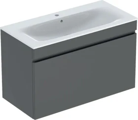 Geberit Renova Plan Set Möbelwaschtisch/Unterschrank 100cm, lava/KeraTect