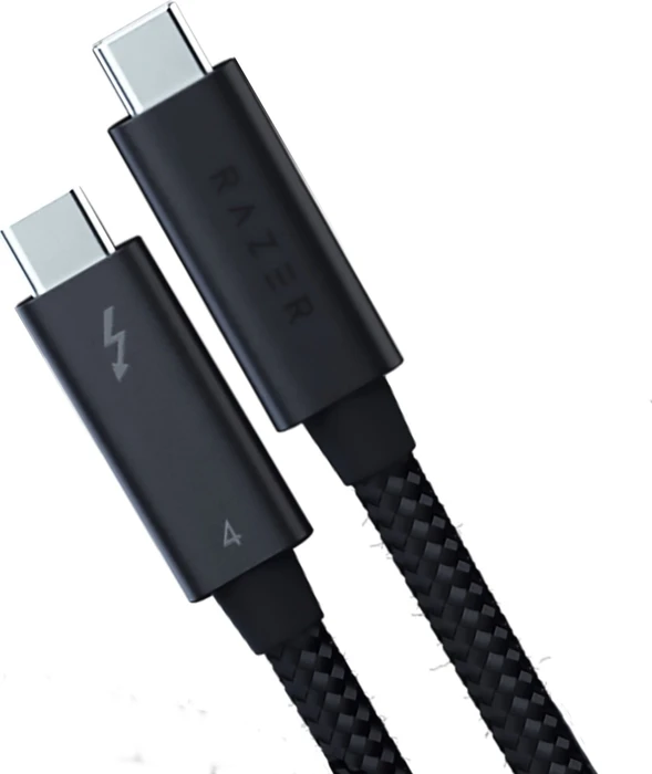 Razer Thunderbolt 4 Kabel, 100W, schwarz, sleeved, 0.8m (verschiedene Markenbezeichnungen)