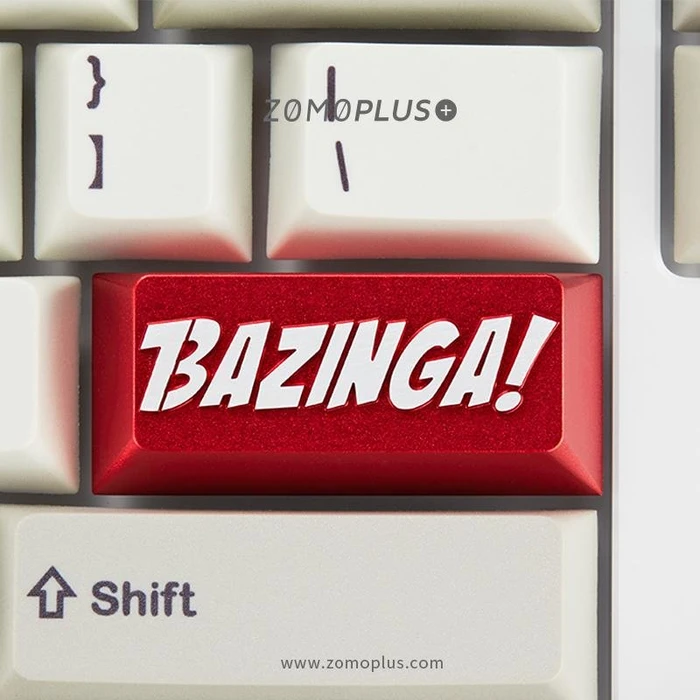 Zomoplus Keycap BAZINGA!, Aluminium, rot/silber, 1 Taste, ANSI-US