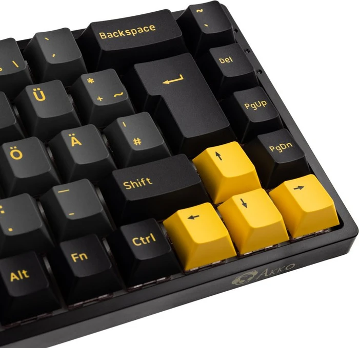 Akko 3068B Plus, Black & Gold, LEDs RGB, V3 Cream Yellow, USB/Bluetooth, DE
